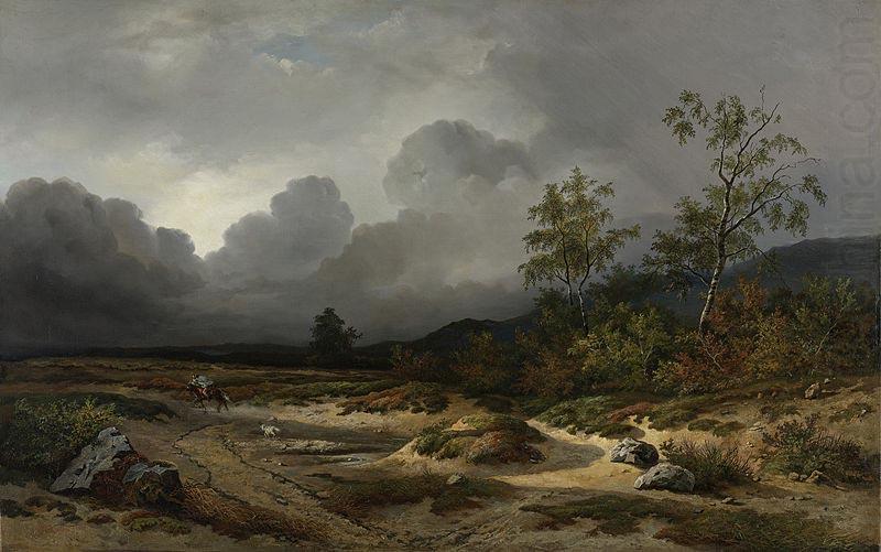 Willem Roelofs Landscape in an Approaching Storm. china oil painting image